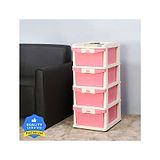 Nilkamal Chests of  4 Drawers CHTR24NT Multi-Purpose Storage Organizer Pink And Cream Colour