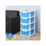 Nilkamal Chests of  4 Drawers CHTR24NT Multi-Purpose Storage Organizer Blue And Cream Colour