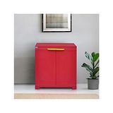 Nilkamal Freedom Mini Medium (FMM) Plastic Kids Mini Storage Cabinet 2 Doors Cupboard  Multipurpose storage Bright Red  And Yellow  Colour