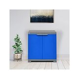 Nilkamal Freedom Mini Medium (FMM) Plastic Kids Mini Storage Cabinet 2 Doors Cupboard  Multipurpose storage Deep Blue And Grey Colour