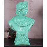 The White Ink Decor Pastel Elegance: Roman Emperor Showpiece in Soft Green