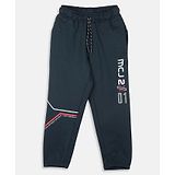 Monte Carlo Placement Text Printed Joggers - Charcoal  Black