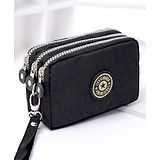 SYGA Women's Three-Zip Coin Purse Cosmetic Bag Mobile Phone Bag Hand Portable Medium Bag Small Square Bag