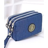 SYGA Women's Three-Zip Coin Purse Cosmetic Bag Mobile Phone Bag Hand Portable Medium Bag Small Square Bag