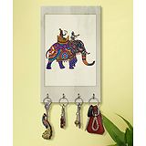 999Store Stylish Wood Wall Mount Decorative Key Holder - Decorative Elephant