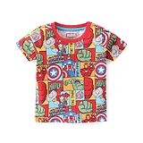 Babyhug Marvel Cotton Knit Half Sleeves T-Shirt with Avengers Print - Red