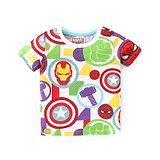 Babyhug Marvel Cotton Knit Half Sleeves T-Shirt with Avengers Print - White & Green