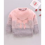 Wingsfield Full Sleeves Bow Detail Sweater - Peach