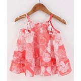 Little Kangaroos Woven Sleeveless Party Top Floral Print - Pink