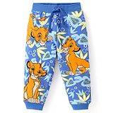 Babyhug Disney Cotton Looper Knit Full Length Lounge Pant Simba Print - Blue