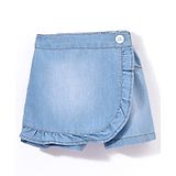 Little Kangaroos 100% Cotton Woven Washed Denim Skort - Light Blue