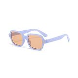 SYGA Retro Small Square Frame Sunglasses For Men And Women Sun protection (Jelly blue tea tablets)