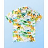 Babyhug 100% Cotton Woven Half Sleeves Regular Collar Shirt Palm Tree Print - Multicolour