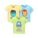 Babyhug Marvel 100% Cotton Knit Half Sleeves T-Shirt with Avengers Graphics - Multicolour