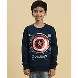 Kidsville Marvel Avengers Super Heroes Featuring Full Sleeves Sequin Embellished Sweatshirt - Navy Blue