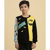 Kidsville DC Comics Super Heroes Featuring Batman Printed Sweatshirt - Black Yellow & Grey