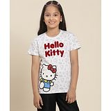 Kidsville Hello Kitty Featuring Half Sleeves Kitty White Printed Tee - White