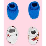 Pantaloons Baby Pack Of 2 Disney Cars Featuring Lighting McQueen Booties - Blue & Grey Melange