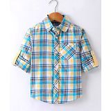 Under Fourteen Only Full Sleeves Checked Shirt - Yellow