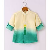 Under Fourteen Only Full Sleeves Ombre Effect Shirts  - Yellow