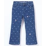 Under Fourteen Only Floral Printed Jeans - Navy Blue