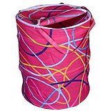 Kuber Industries Round Cloth Foldable Laundry Basket Bag, Volume:-30L,Multi Color ,Cotton