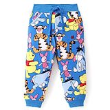 Babyhug Disney Cotton Looper Knit Full Length Lounge Pant With Winnie the Pooh Print - Blue