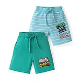 Babyhug Marvel Cotton Shorts With Avengers Graphics Pack of 2 - Multicolour