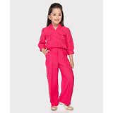 TINY BABY Three Fourth Sleeves Solid Top With Pant - Pink