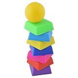 MUREN 2 in 1 colorful Plastic Toy, Seven stone Lagori Pithhu and Stacking Games for kids Outdoor & Indoor Game