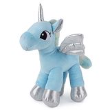 Jeannie Magic Sky blue unicorn- Silver and sparkly eyes and wings 30 cm