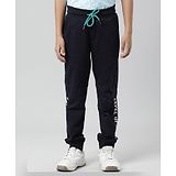 Indian Terrain Boy Level Up Text Printed Joggers - Navy Blue