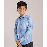 Indian Terrain Boy Full Sleeves Pin Checked Shirt - Blue