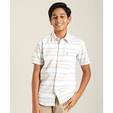 Indian Terrain Boy Half Sleeves Striped Shirt - White