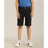 Indian Terrain Boy Solid Shorts - Black