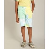 Indian Terrain Boy Tie Dye & Text Printed Shorts - Yellow