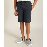 Indian Terrain Boy Solid Shorts - Navy Blue