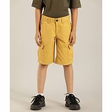 Indian Terrain Boy Cotton Solid Shorts - Yellow