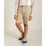 Indian Terrain Boy Cotton Solid Shorts - Khaki