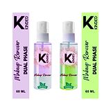 KINDED Makeup Remover Oil Based Dual Phase Cleanser Lilac Purple & Mint Green Combo - 60 ml each