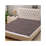 PUM PUM PumPum Waterproof 100% Terry Cotton Breathable Fitted Double Bed Queen Size Mattress Protector Cover- Grey