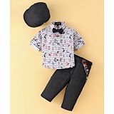 Robo Fry Boys Cotton Full Sleeves Shirt and Bottom Set with Suspender GREY L