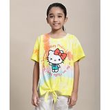 Kidsville Hello Kitty Featuring Half Sleeves Kitty White Printed Tee - Yellow