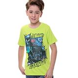 Pine Kids Marvel Cotton Knit Half Sleeves T-Shirt with Spiderman Graphics - Green