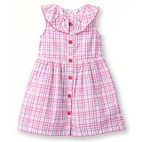 Beebay Sleeveless Checked A Line Dress - Pink