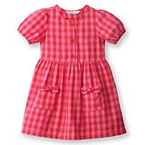 Beebay Half Sleeves Checked Fit & Flared Dress - Red