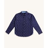 Pantaloons Junior Cotton Full Sleeves Fox Printed Shirt - Navy Blue