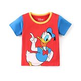 Babyhug Disney Cotton Knit Half Sleeves Donald Duck Graphics Printed T-Shirt - Red