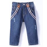 Little Kangaroos Denim Full Length Jeans  With Suspender Belt  - Dark Blue