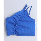 Taffykids One Shoulder Solid  Crop Top - Blue